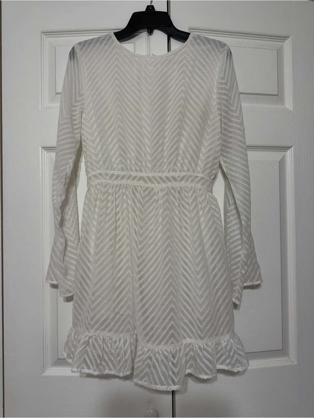 Altar’d State white chevron pattern fit and flare dress size M